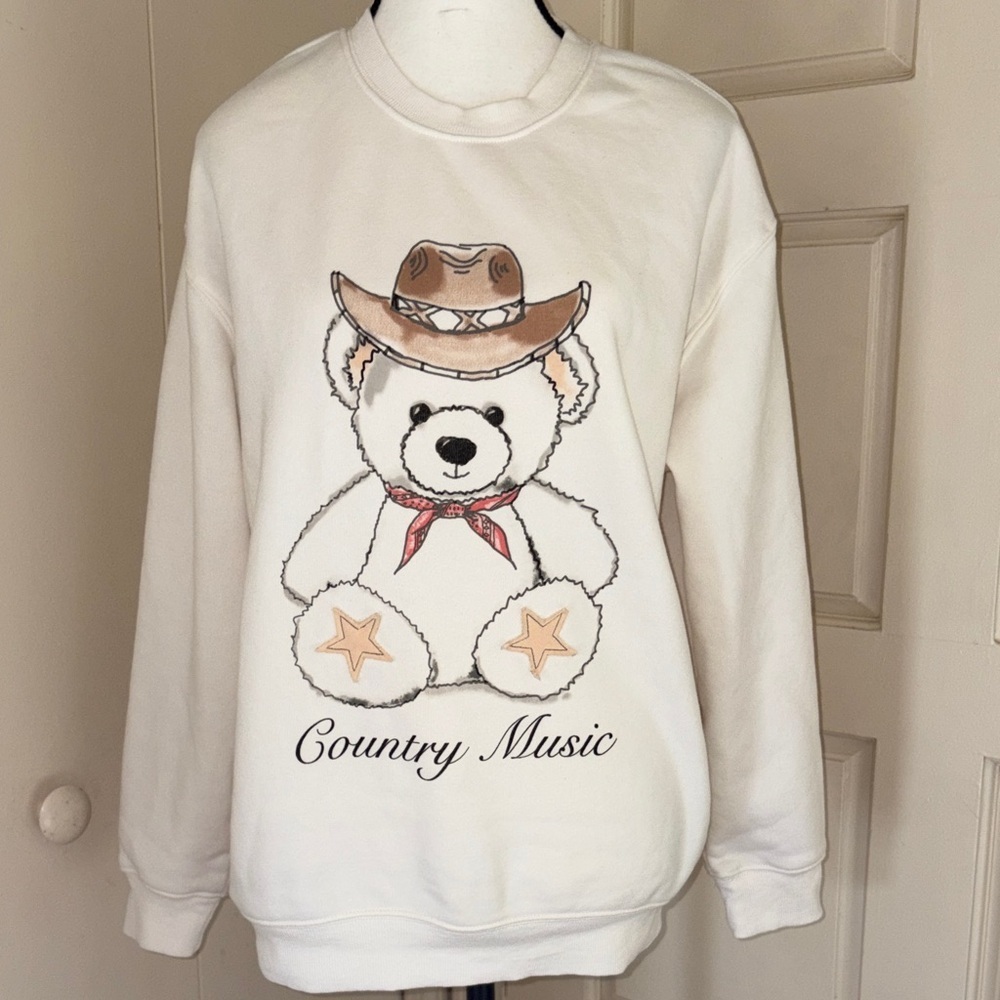 Zoe + Liv Cream Country Music Teddy Sweatshirt